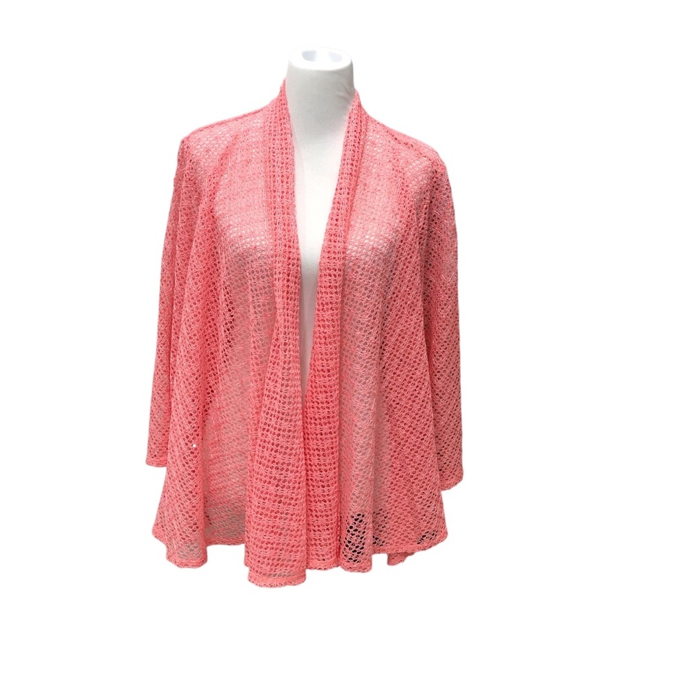 Ruby Rd open weave peach topper - Picture 2 of 6